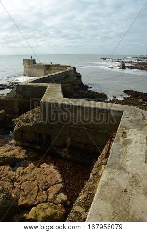 A view along the zig zag pier at St. Monans
