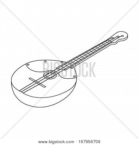Domra icon in outline design isolated on white background. Musical instruments symbol stock vector illustration.
