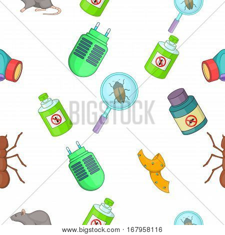 Harmful insects pattern. Cartoon illustration of harmful insects vector pattern for web