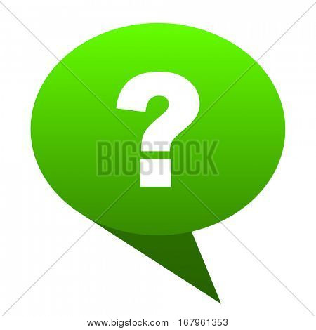 question mark green bubble web icon