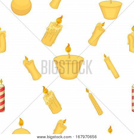 Types of candles pattern. Cartoon illustration of types of candles vector pattern for web