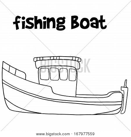 Fishing boat of vector art collection stock
