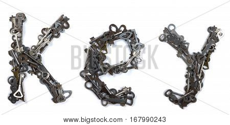 Word of the key from the key lizhit isolated on white background