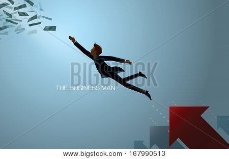 business man reach money abstract background vector