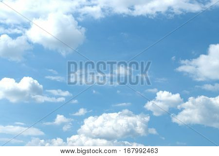 Rare small white clouds on a blue sky