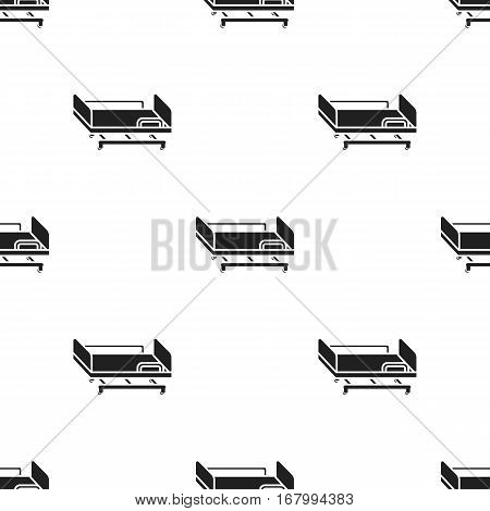 Hospital gurney icon in black style isolated on white background. Medicine and hospital pattern vector illustration.