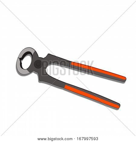 icon with wire cutters. Clippers no gray background. Nippers. workhouse equipment