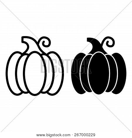 Pumpkin Line And Glyph Icon. Gourd Vector Illustration Isolated On White. Pepo Outline Style Design,