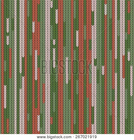Multicolor Seamless Knitted Background. Texture. Fabric Color Tracery Background