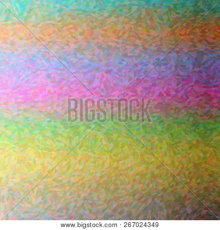 Illustration Of Brown, Green, Magenta, Blue And Orange Impressionist Pointlilism Square Background D