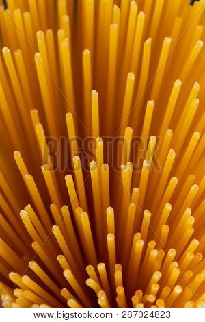 A Bouquet Of Spaghetti On A Dark Background Near