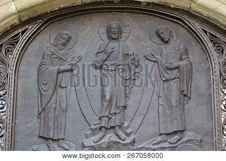 Bar-relief On Samtavro Monastery In Mtskheta Town In Georgia