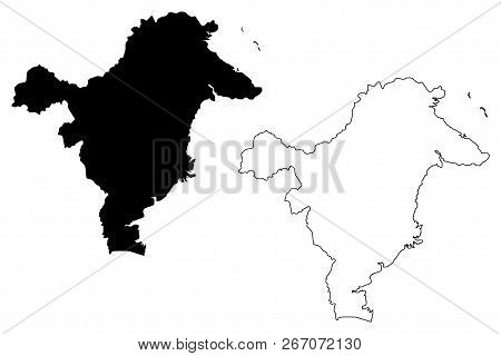 East Kalimantan (subdivisions Of Indonesia, Provinces Of Indonesia) Map Vector Illustration, Scribbl