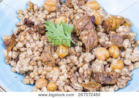 Traditional Delicious Turkish Foods; Meat Bulgur Pilav (asir Pilav)