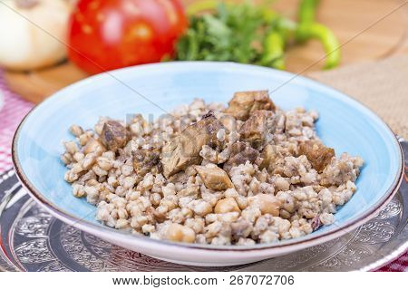 Traditional Delicious Turkish Foods; Meat Bulgur Pilav (asir Pilav)