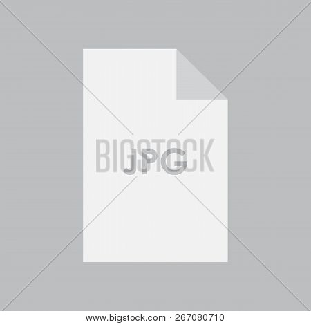 Jpg Icon.	White Paper. Vector Illustration. Web Icon.