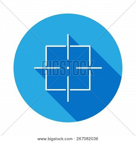 Target Icon, Sight Sniper Symbol Line Icon With Long Shadow. Element Of Military Illustration. Signs