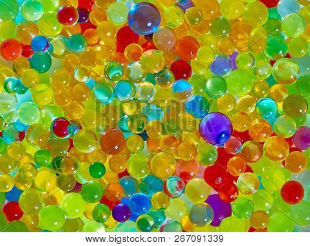 Many Colored Balls Texture Of Hydrogel, Background, Wallpaper