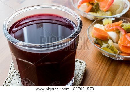 Turkish Turnip Juice With Pickles / Salgam Suyu.