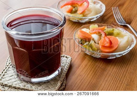 Turkish Turnip Juice With Pickles / Salgam Suyu.