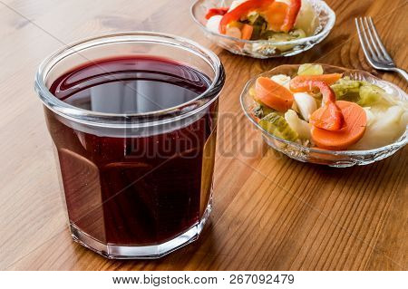 Turkish Turnip Juice With Pickles / Salgam Suyu.(homemade Beverage)