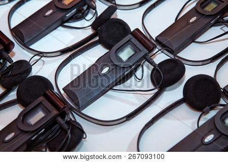 Headphones Used For Simultaneous Translation Equipment Simultaneous Interpretation Equipment . A Set