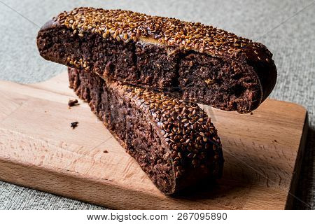 Ay Coregi / Turkish Pastry With Chocolate, Sesame And Dried Raisin.