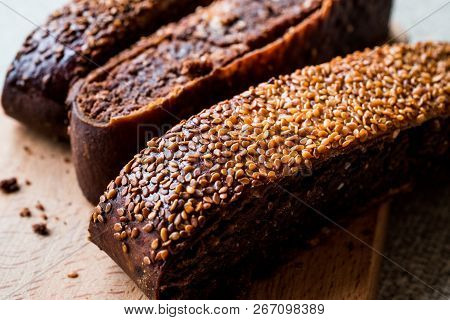 Ay Coregi / Turkish Pastry With Chocolate, Sesame And Dried Raisin.