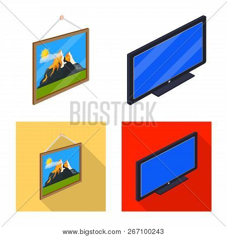 Vector Design Of Bedroom And Room Icon. Set Of Bedroom And Furniture Vector Icon For Stock.