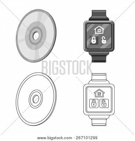 Vector Design Of Laptop And Device Logo. Set Of Laptop And Server Vector Icon For Stock.