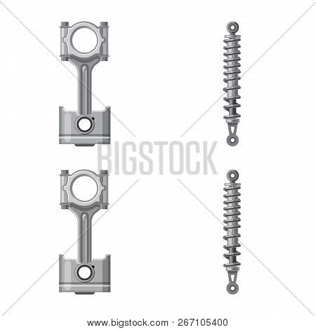 Isolated Object Of Auto And Part Logo. Set Of Auto And Car Vector Icon For Stock.
