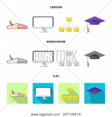Vector Illustration Of Education And Learning Icon. Set Of Education And School Vector Icon For Stoc