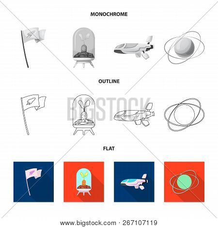Vector Design Of Mars And Space Icon. Set Of Mars And Planet Stock Symbol For Web.
