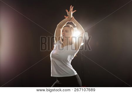 Hip-hop, Jazz-funk, Tecktonik, Waacking, Trance And Street Dances Concept - Young Woman Dancing Jazz