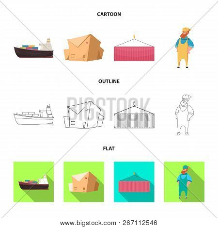 Isolated Object Of Goods And Cargo Sign. Collection Of Goods And Warehouse Stock Symbol For Web.