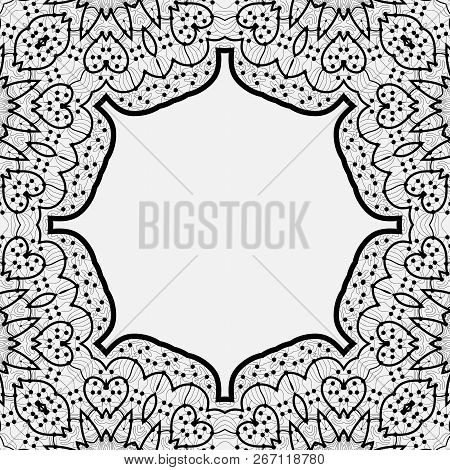 Ornamental Frame Border In Indian Mandala Style