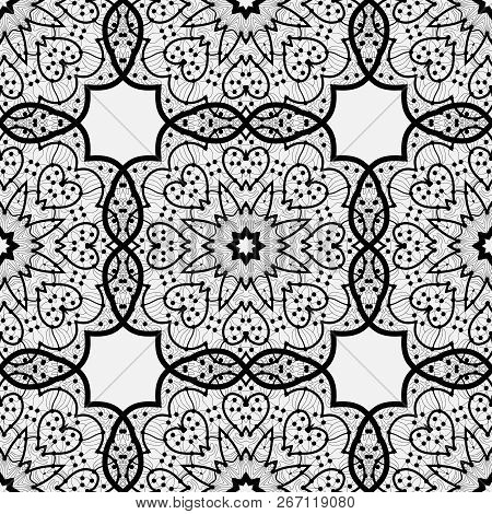 Ethnic Seamless Pattern. Indian Ornament Mandala Round Abstract