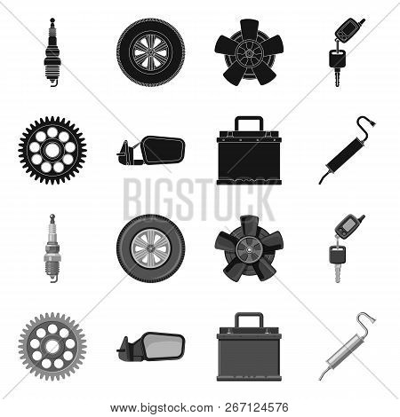 Vector Design Of Auto And Part Symbol. Collection Of Auto And Car Stock Symbol For Web.