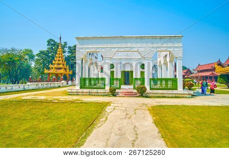 Mandalay, Myanmar - February 23, 2018: Ye-gan-daik, Or The Fountain Apartments Is The Most Unusual B