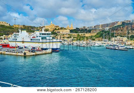 Ghajnsielem From The Sea, Gozo, Malta