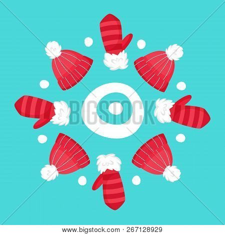 Snowflake Made Of A Hat And Mitten