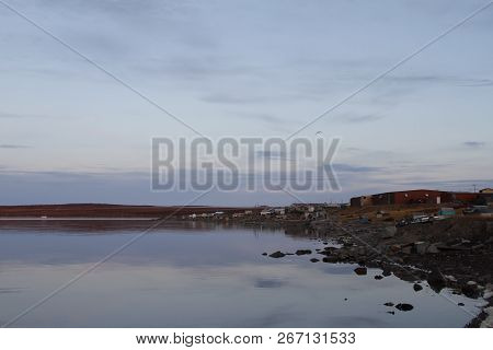 Evening View Of The Community Of Baker Lake In The Kivalliq Region Of Nunavut, Canada