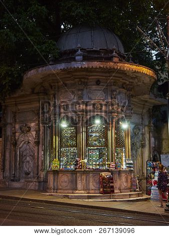 Istanbul, Turkey - July 9, 2018. A Historic Sebil Or Sabil, A Typical Small Kiosk, In The Alemdar St