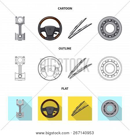 Vector Illustration Of Auto And Part Icon. Set Of Auto And Car Stock Vector Illustration.