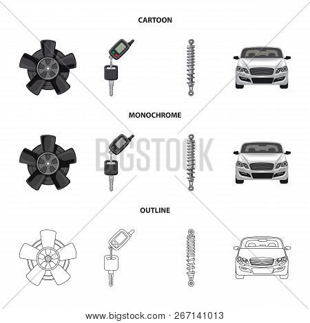 Isolated Object Of Auto And Part Symbol. Set Of Auto And Car Vector Icon For Stock.