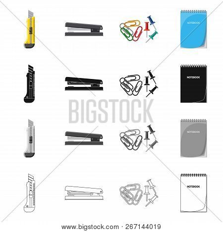 Vector Illustration Of Office And Supply Logo. Set Of Office And School Vector Icon For Stock.