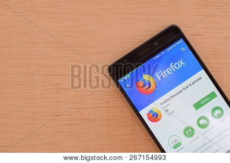 Bekasi, West Java, Indonesia. November 6, 2018 : Firefox Browser Fast & Private Dev App On Smartphon