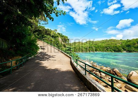 View On Anse Marie Louise Front Consolation Point (tropical Beach), Praslin