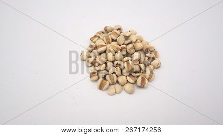 Job's Tears, Also Known As Adlay And Coix On White Background. Popular In Asian Cultures As A Food S