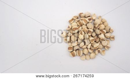 Job's Tears, Also Known As Adlay And Coix On White Background. Popular In Asian Cultures As A Food S